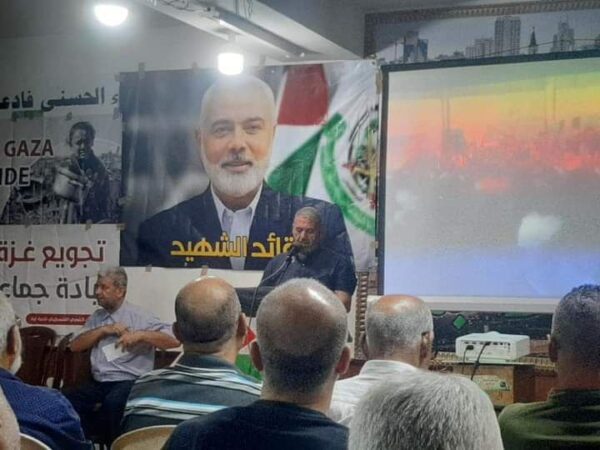 تقبلت حركة حماس في قاعة الهبة التبريكات بأستشهاد القائد المجاهد “إسماعيل هنية”