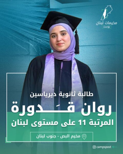 روان قدورة المرتبة 11 على مستوى لبنان