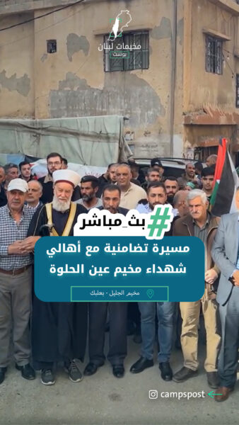 مسيرة تضامنية مع أهالي شهداء مخيم عين الحلوة