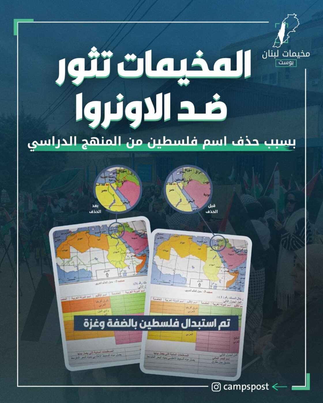 المخيمات تثور ضد الاونروا