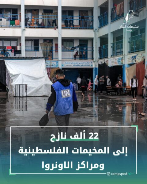 22 ألف نازح إلى المخيمات الفلسطينية