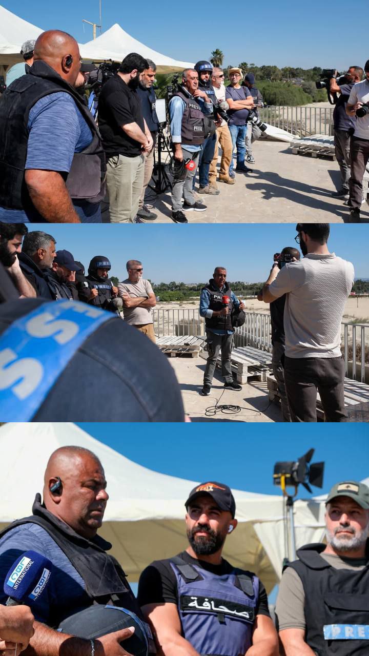 صحفيون في مدينة صور جنوبي لبنان ينظمون وقفة تضامنية مع…