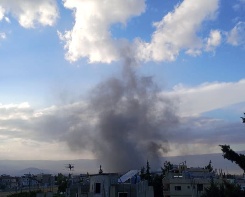 غارة صهيونية تستهدف بلدة الكيّال في مدينة بعلبك شرقي لبنان