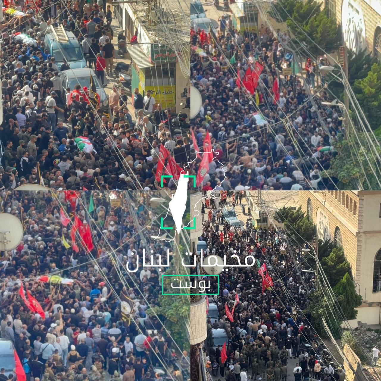 من تشييع الشهداء الأبطال في مخيم البداوي شمالي لبنان