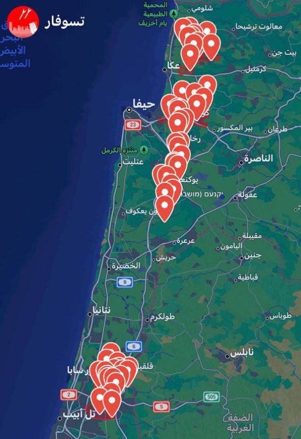 رشقة صاروخية ثقيلة باتجاه الأراضي المحتلة وصفارات الإنذار تدوي بالضواحي…