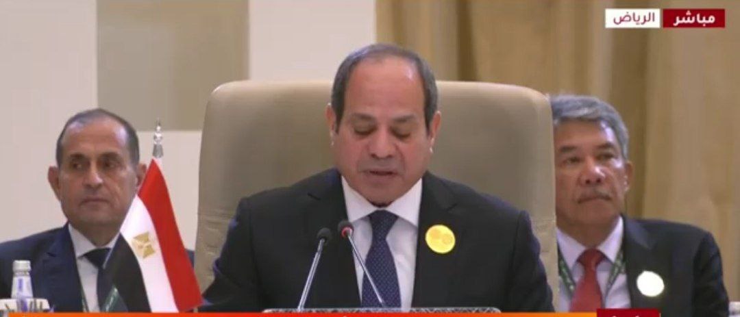 الرئيس المصري عبد الفتاح السيسي خلال القمة العربية في الرياض:

-…