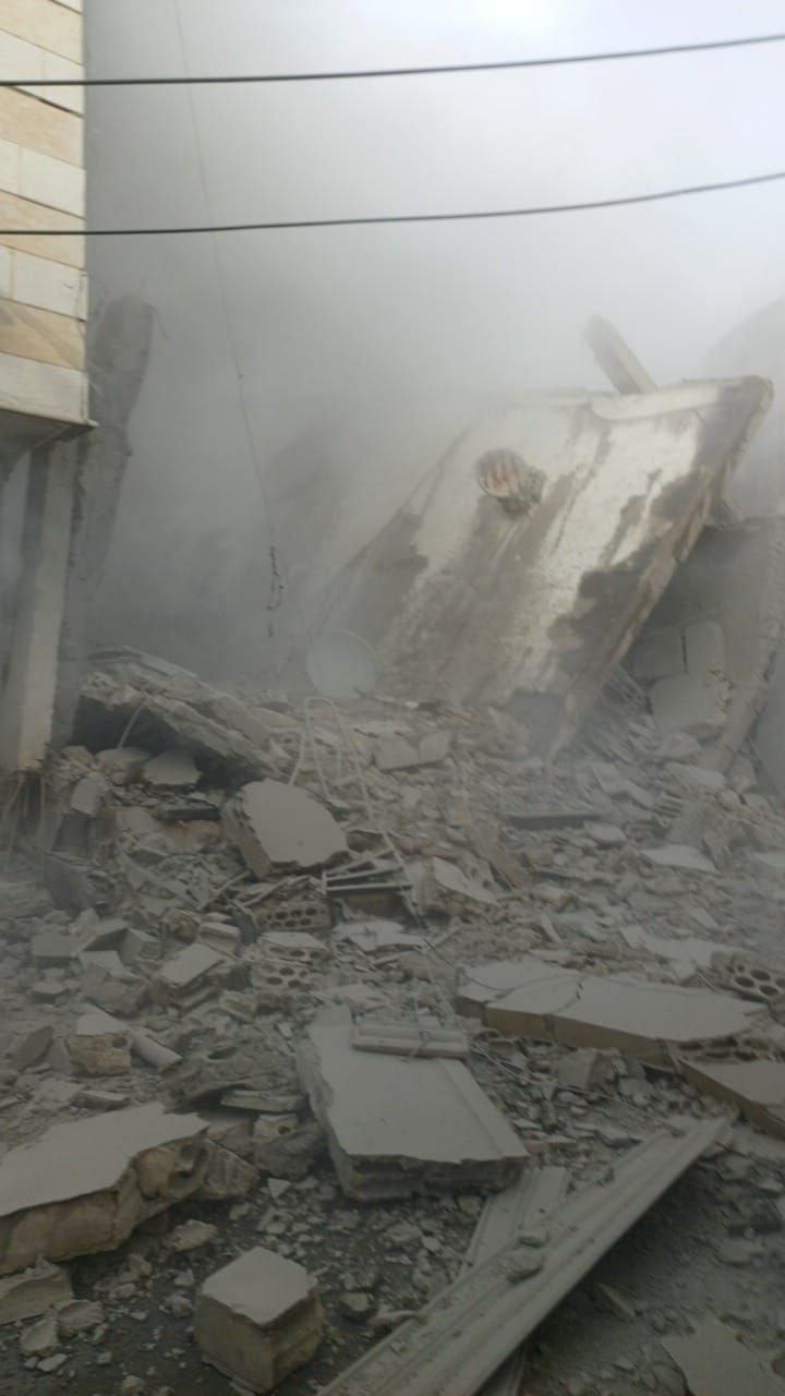 دمار كبير، جرّاء قصف الاحتلال منزلاً في ساحة بلدة معركة…