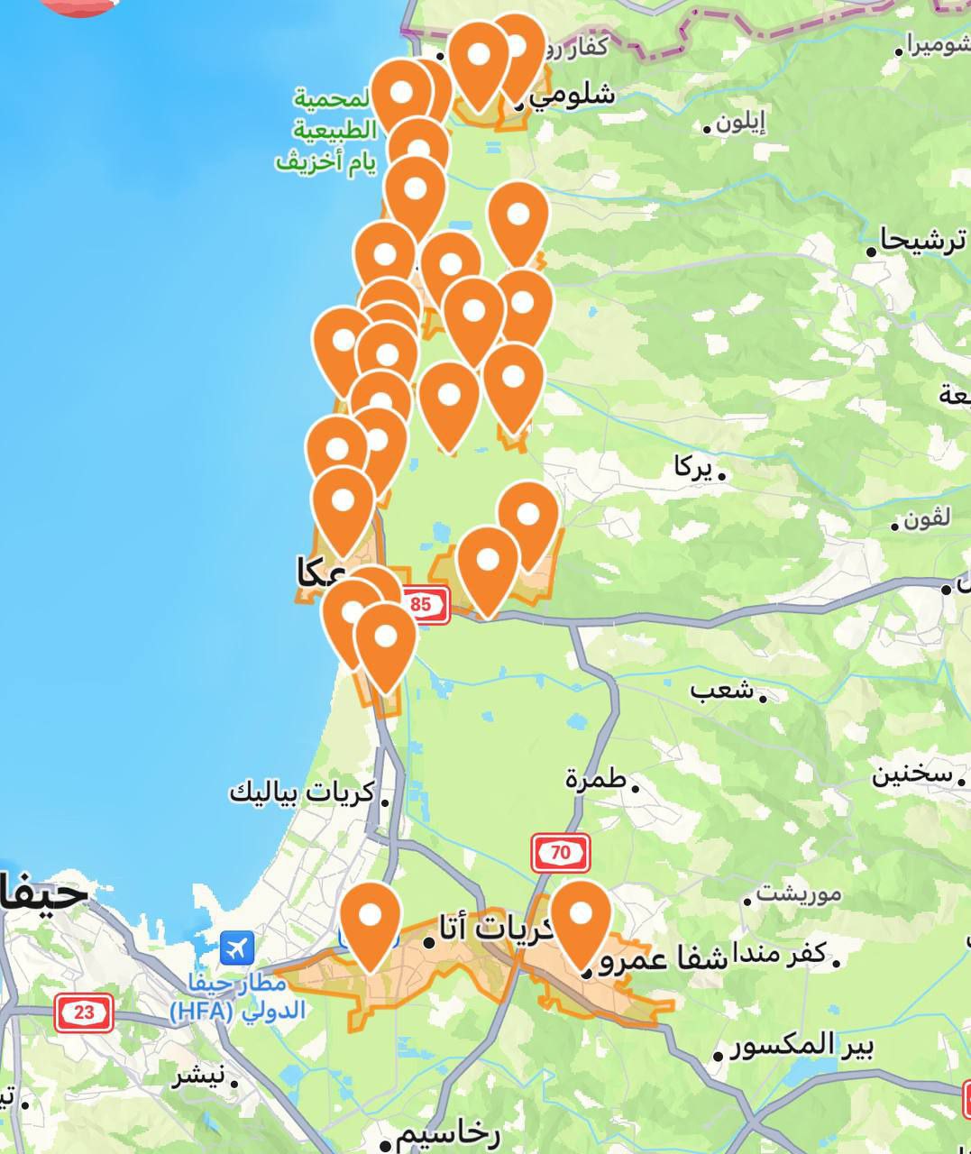 صافرات الإنذار تدوي في عكا ونهاريا ومحيطهما بالجليل الغربي والكريوت…