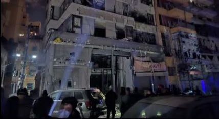 صورة من موقع استهداف مركز القرض الحسن بمنطقة النويري في…