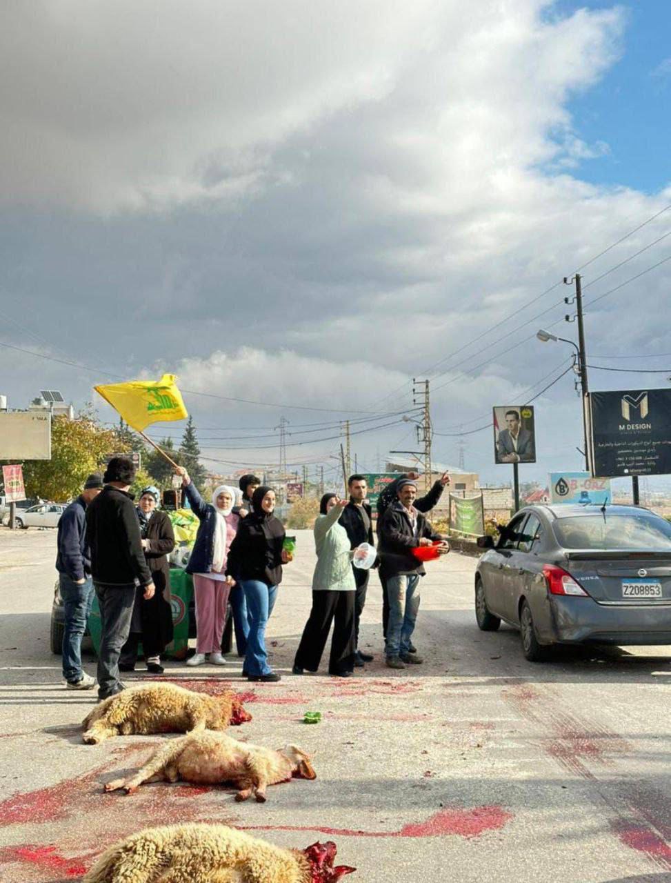 بلدة تمنين البقاعية تستقبل أهلها بالورود والذبائح