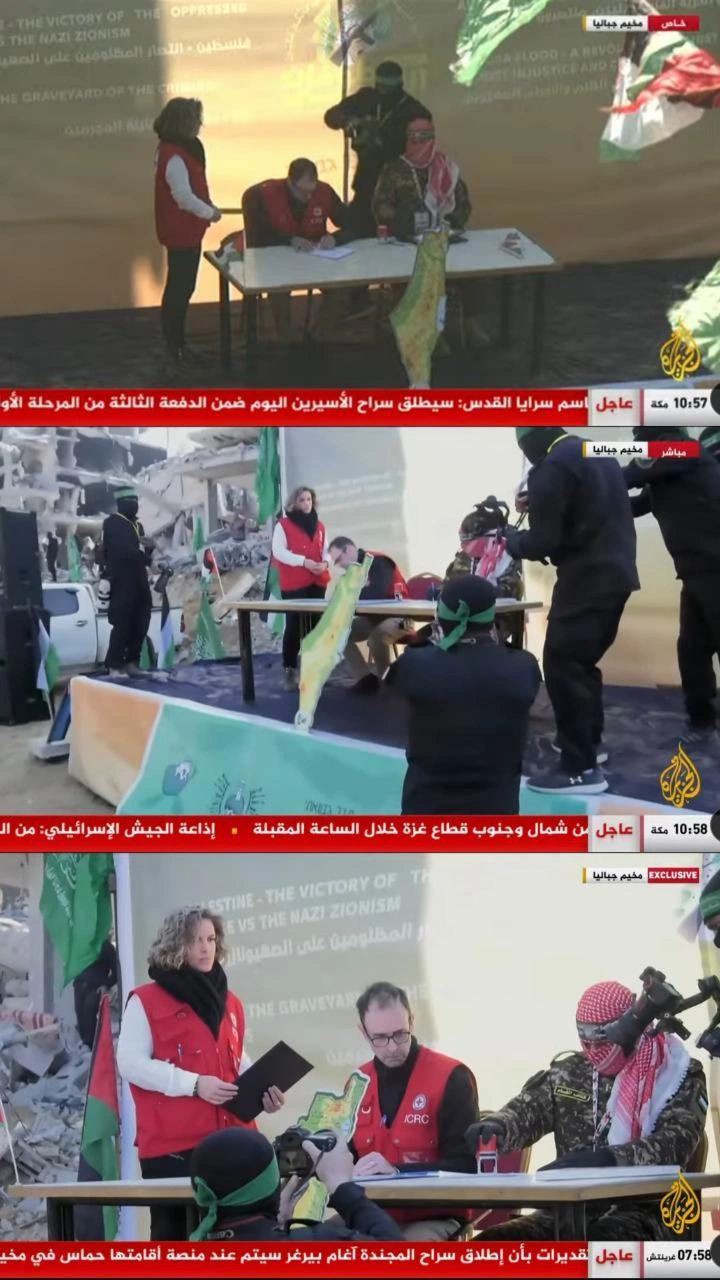 🔴 خريطة فلسطين تتصدر التوقيع.. لحظة توقيع الصليب الأحمر الدولي…