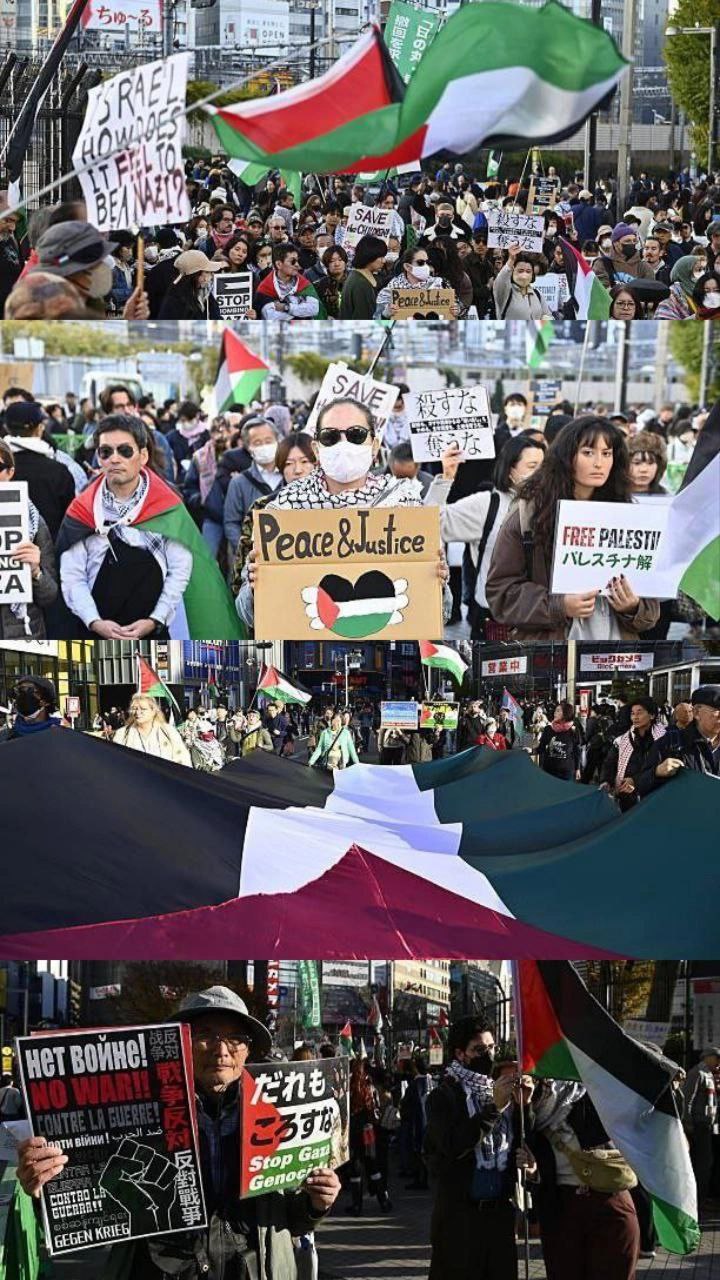 🔴 تظاهرات في العاصمة اليابانية طوكيو؛ نصرة لغزة وإحياء لليوم…