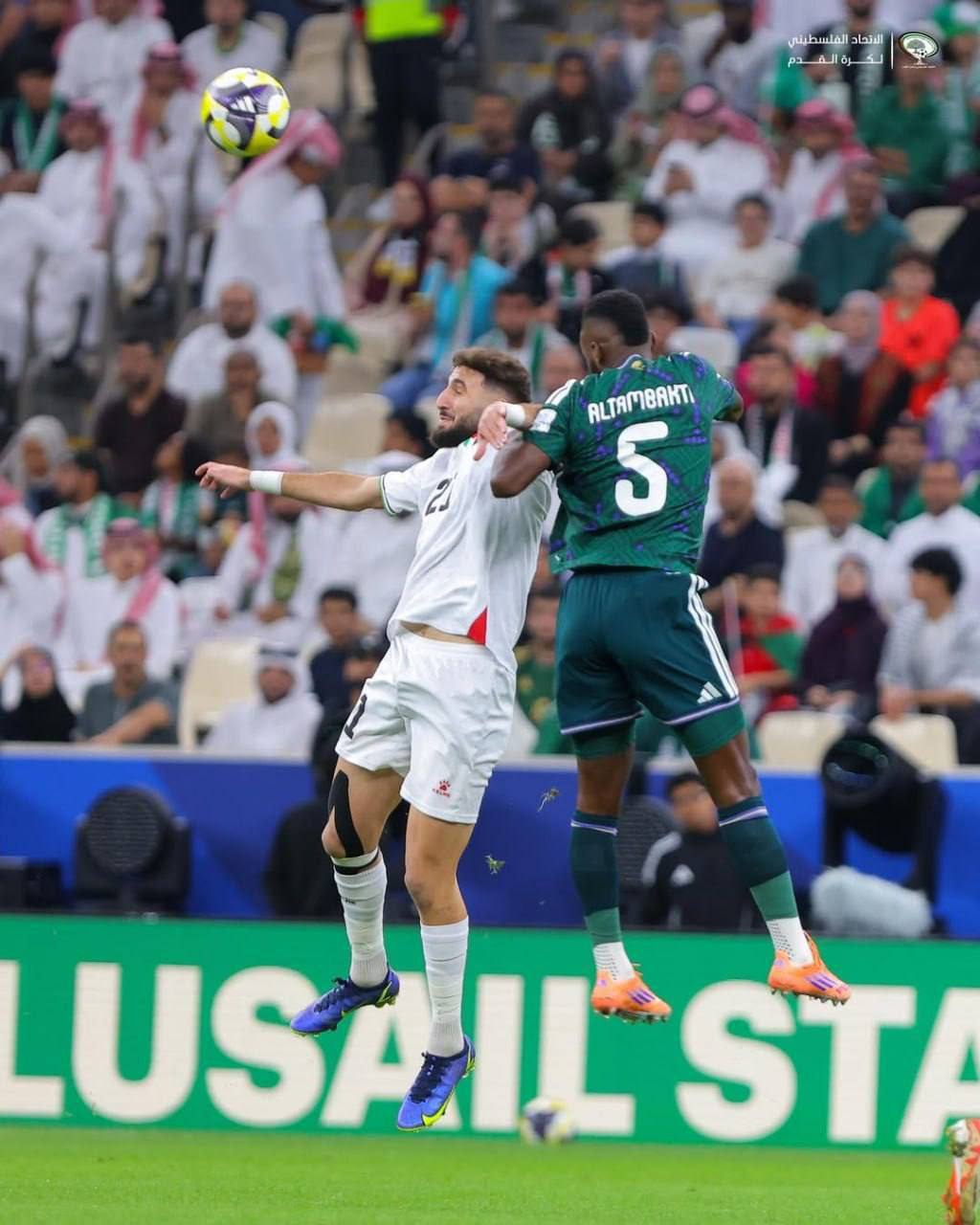 تعادل فلسطيني سعودي ،الفدائي يهز شباك السعودية بهدف مستحق