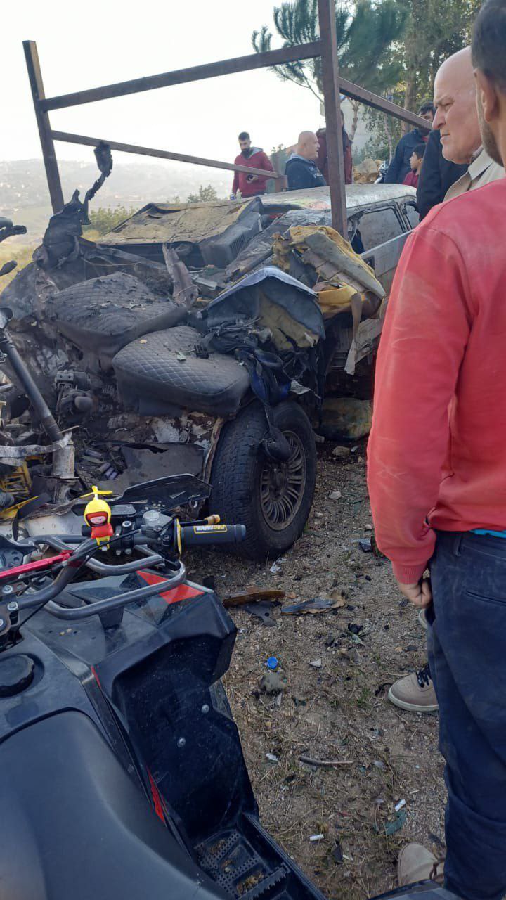 السيارة التي استهدفتها غارة بين بلدتي الجميجمة ومجدل سلم جنوبي…