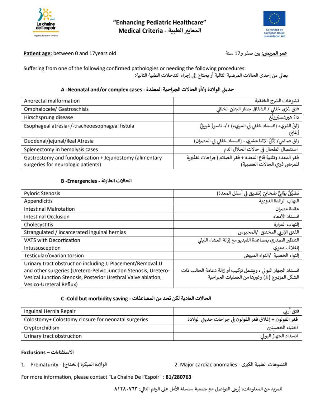 دعم جراحي مجاني للأطفال في لبنان

أعلنت جمعية سلسلة الأمل La…