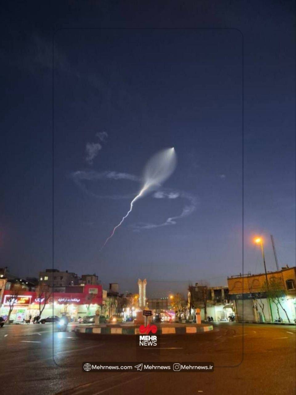 لحظة إطلاق صاروخ فرط صوتي من إيران قبل قليل.