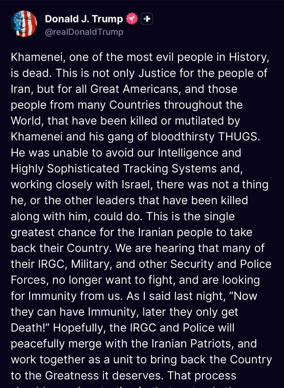 🔴 قال الرئيس الأميركي دونالد ترامب، في منشور على منصة…