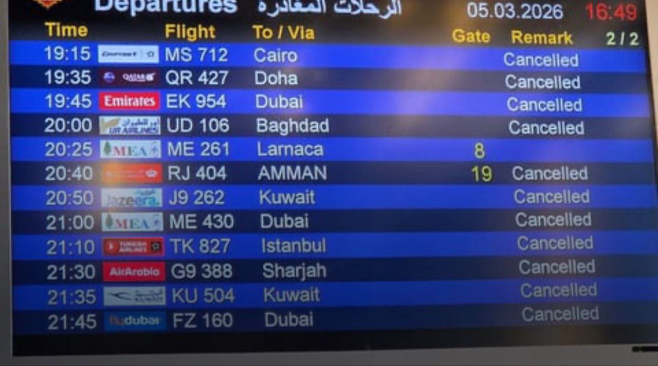 إلغاء جميع الرحلات في مطار بيروت باستثناء رحلة وحدة متوجّهة…