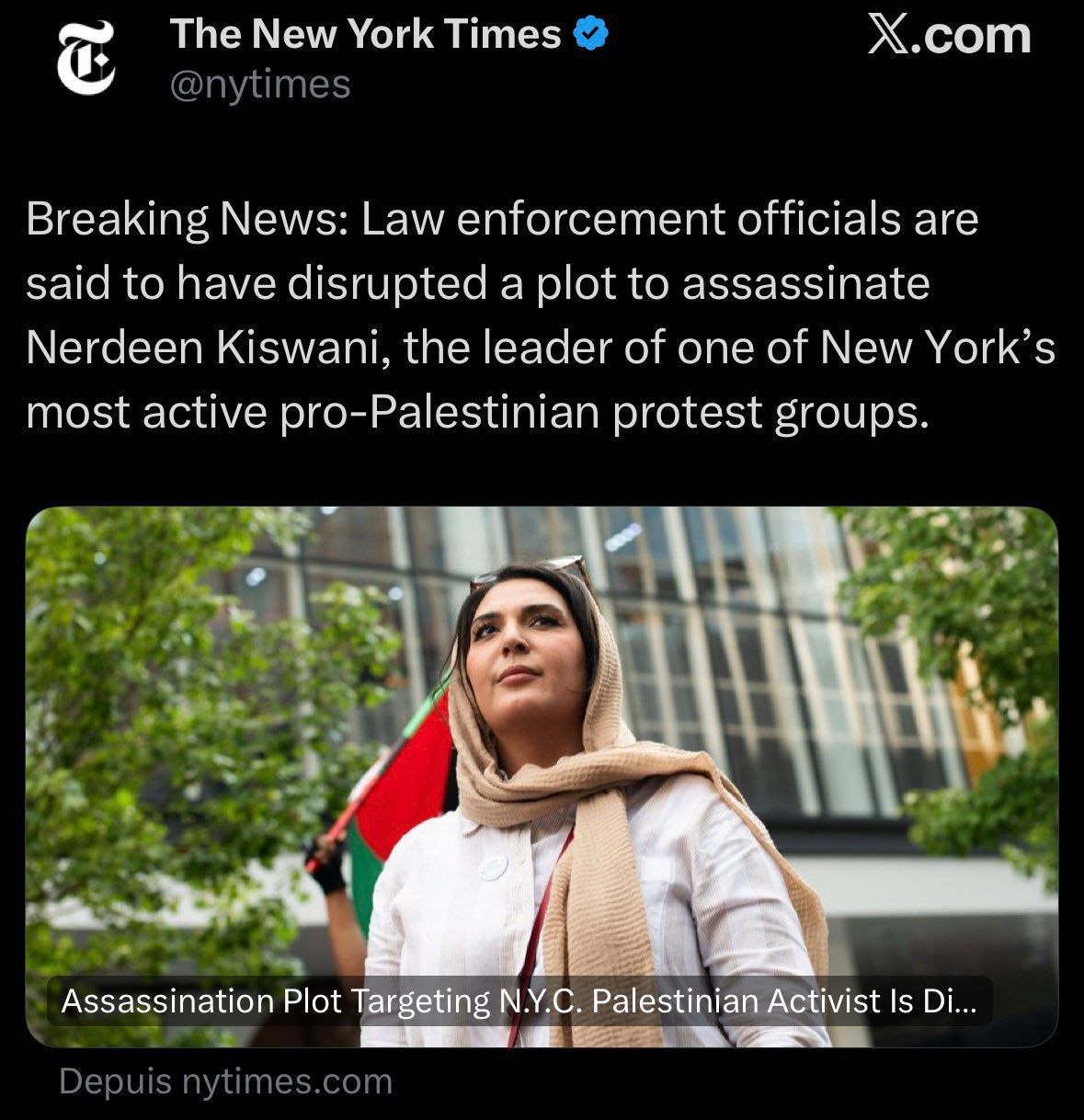 ‏أحبط مكتب التحقيقات الفيدرالي الأمريكي (FBI) محاولة اغتيال للناشطة الفلسطينية…