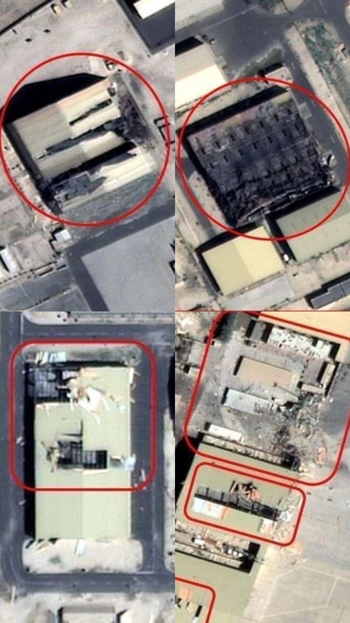 🚨 لقطات الأقمار الصناعية توثق الأضرار الكبيرة التي لحقت بالقواعد…