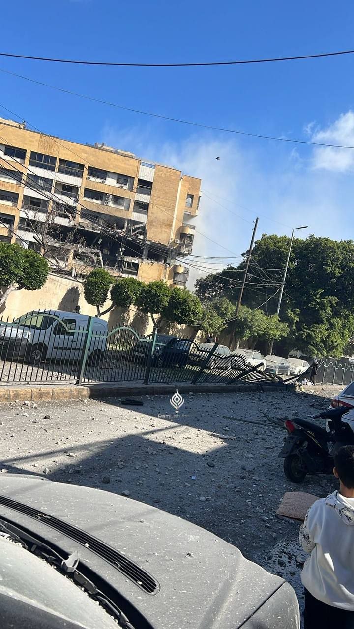 المبنى المستهدف بمنطقة الرحاب في العاصمة بيروت