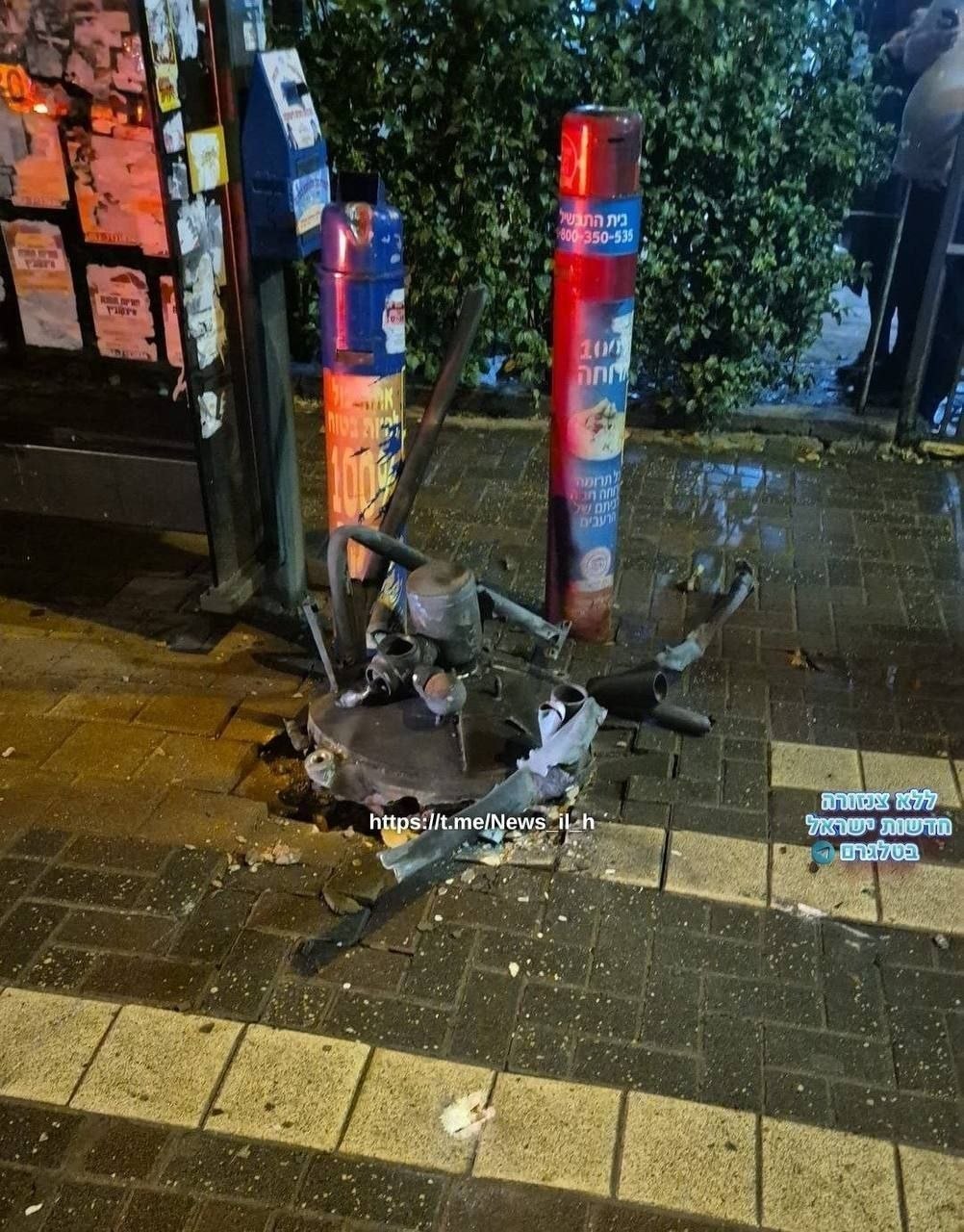 🚨 شظايا صاروخ عنقودي أطلق من إيران في منطقة “بني…