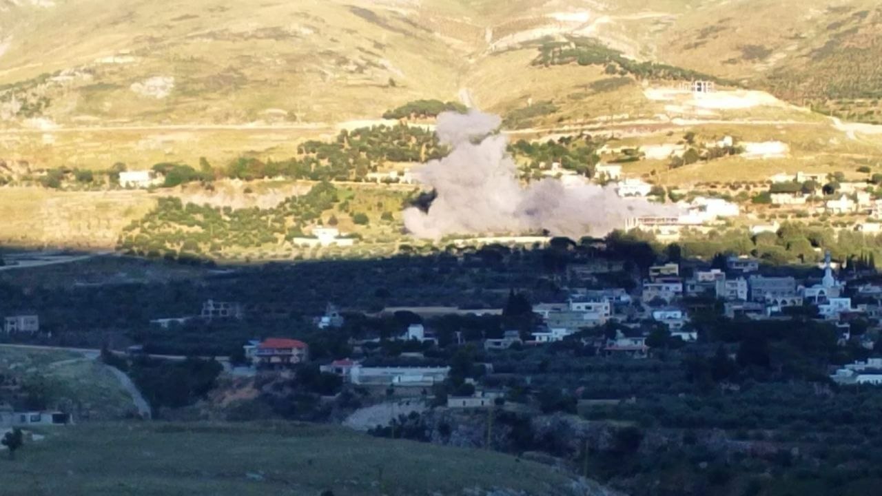غارة صهيونية على بلدة قليا في البقاع الغربي شرقي لبنان